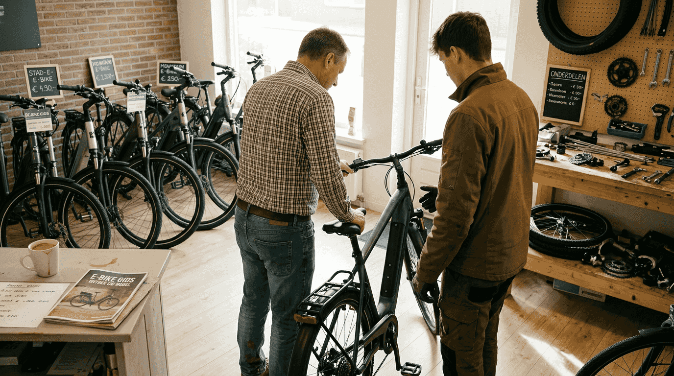 Bij de dealer kun je een e-bike uitproberen en krijg je persoonlijk advies over welke fiets het beste bij jou past.