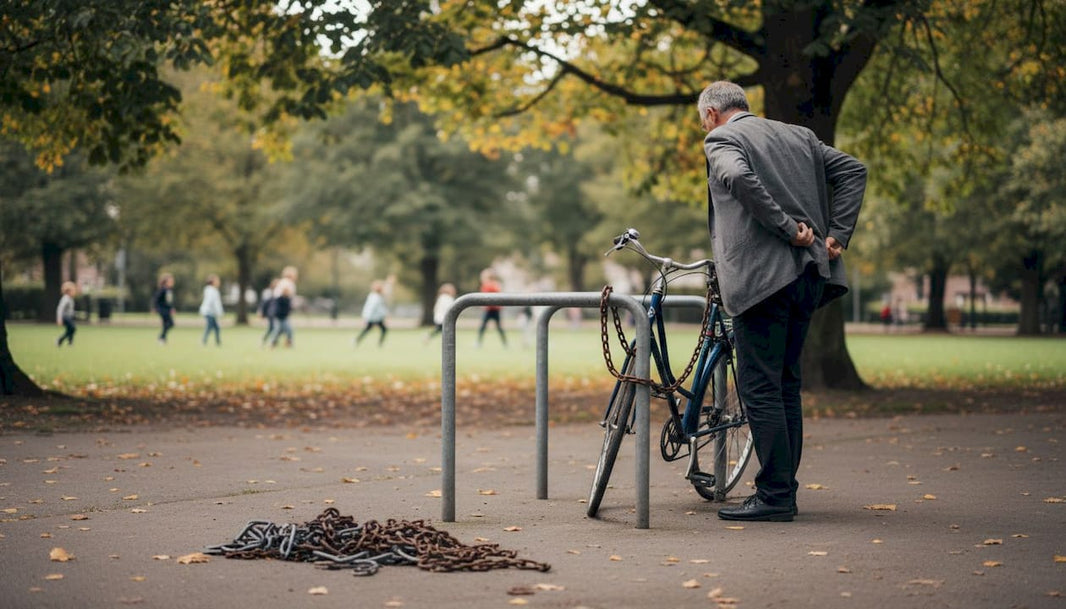 Een elektrische fiets en een gewone fiets staan gezellig naast elkaar geparkeerd.