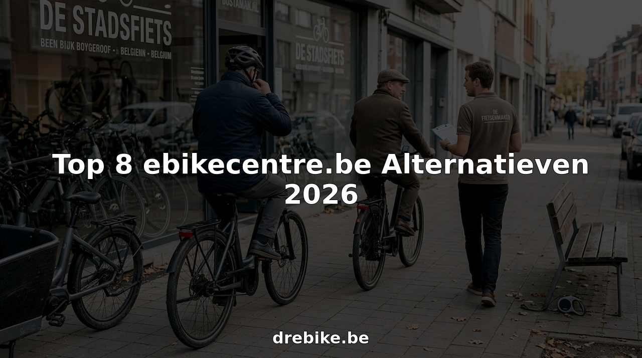 Belgische klanten maken proefritten op e-bikes voor de winkel