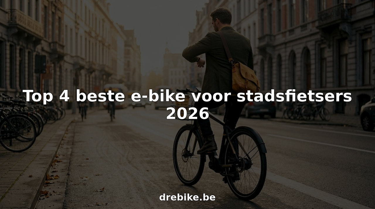 Een forens fietst op een e-bike door de stad.
