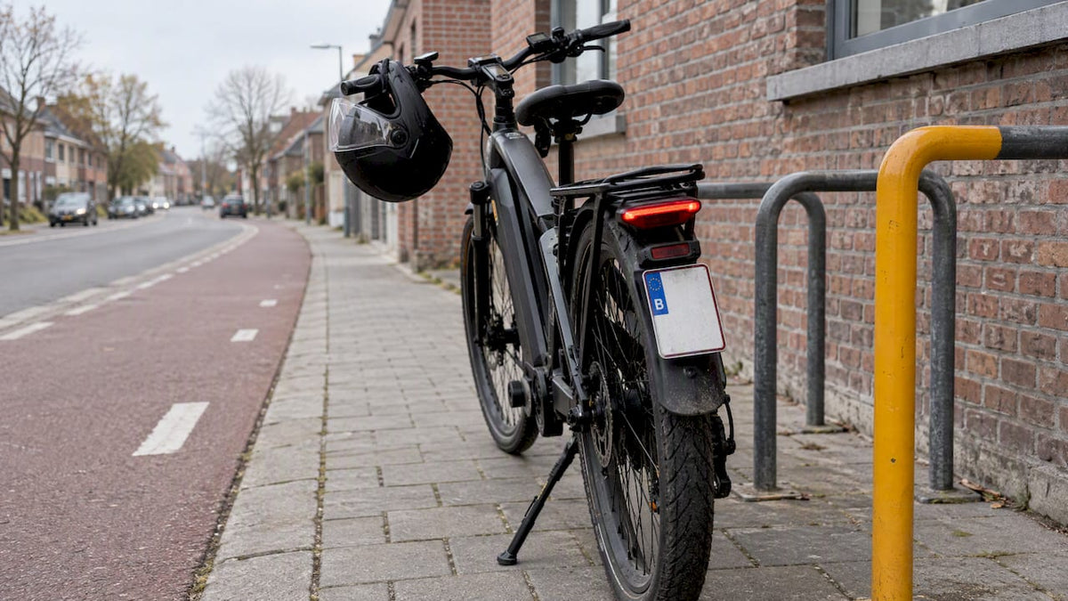 Speed pedelec met Belgische SP-kentekenplaat