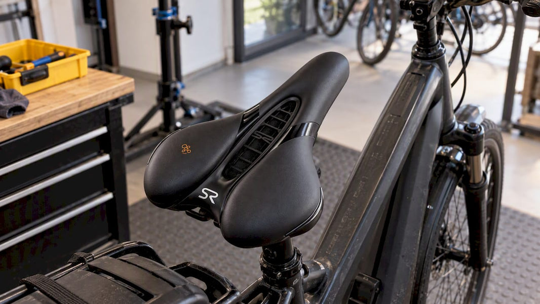 Selle Royal Athletic e-bikezadel te zien in de DreBike-showroom