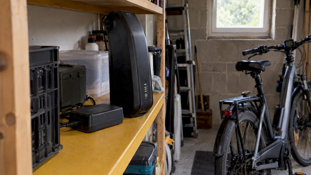 Shimano STEPS-accu veilig opgeborgen in het bagagerek