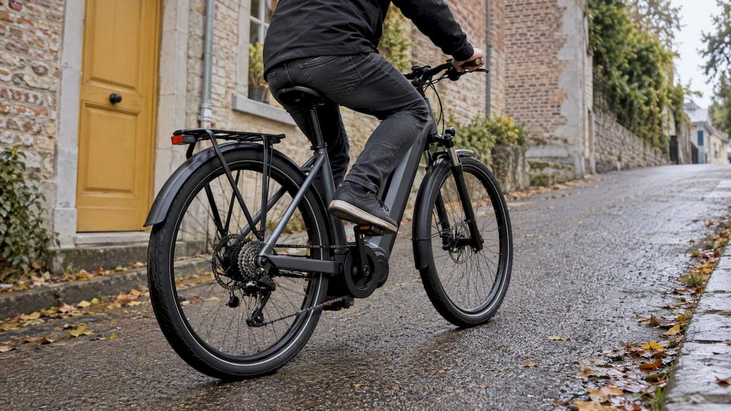 E-bike op een licht hellend fietspad