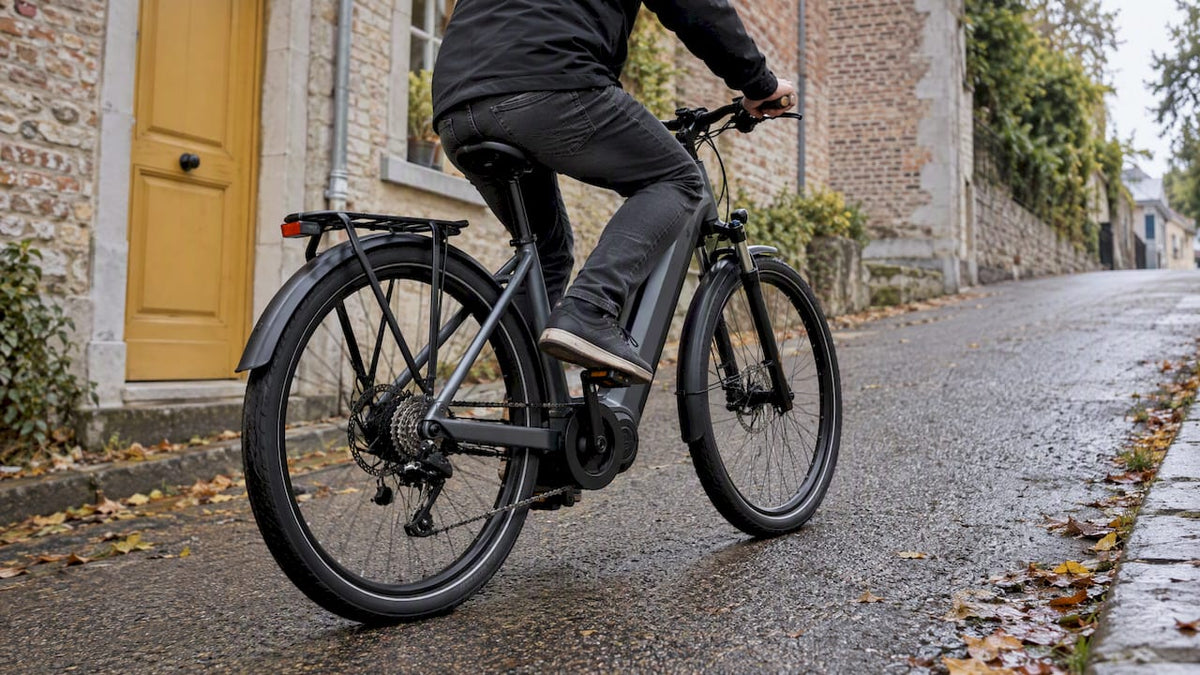 E-bike op een licht hellend fietspad